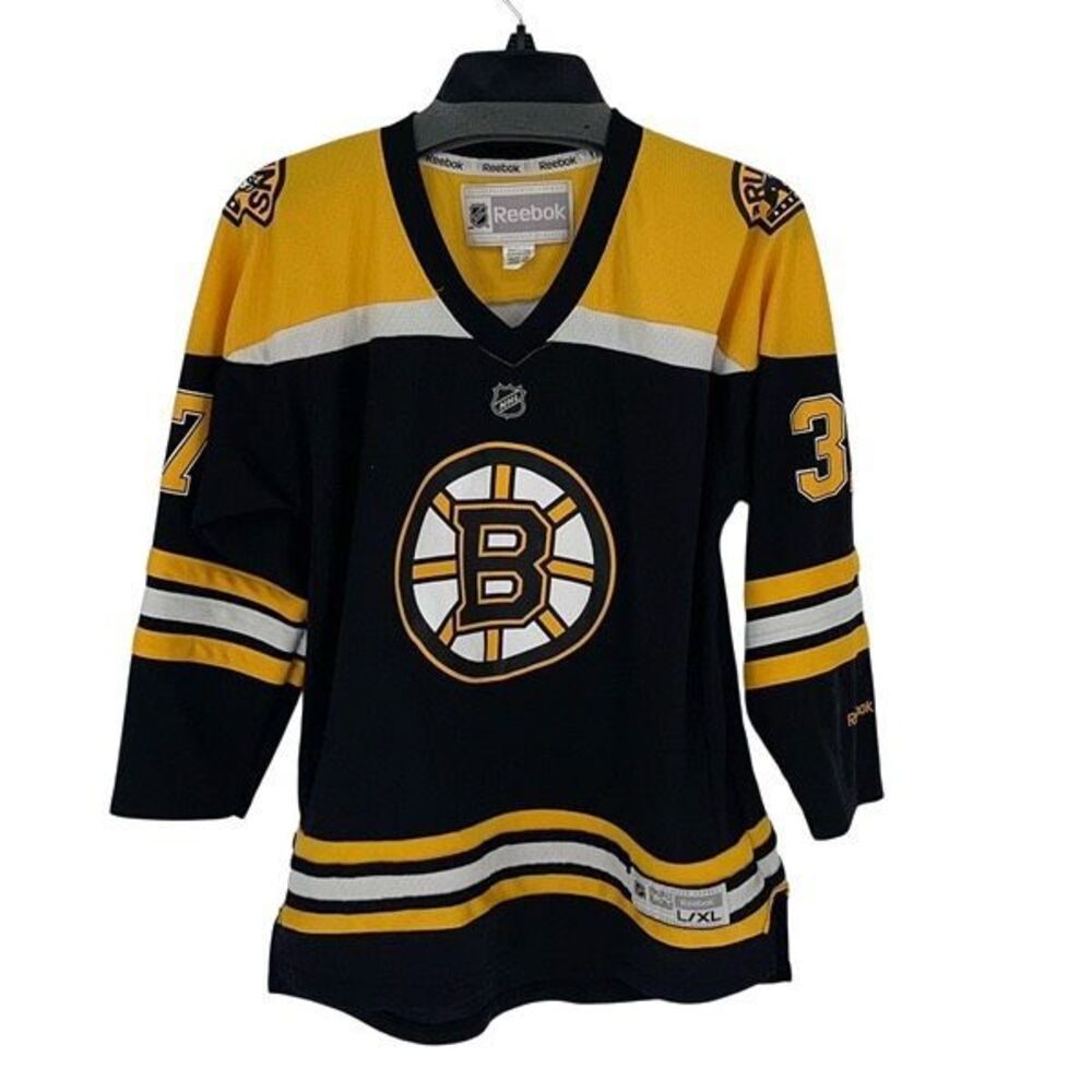 Reebok Boys Nhl Ice Hockey Bergeron #37 Jersey Shirt Multicolor Size Large/Xl